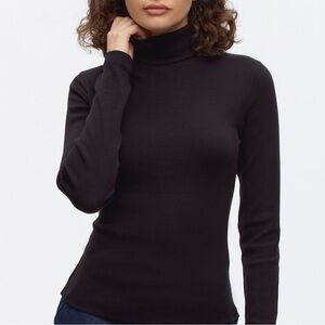 KOTN Womens Longsleeve Turtleneck Black size Large Cotton